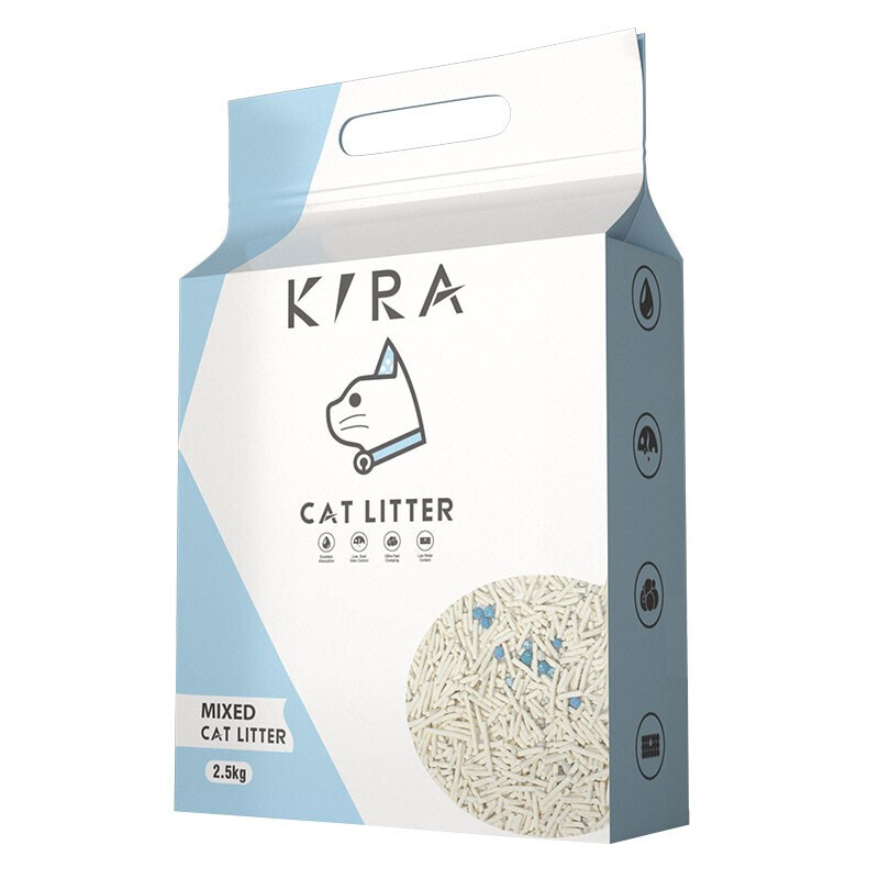 KIRA混合猫砂2.5kg养猫猫用品除臭无粉尘膨润土豆腐猫砂 绿茶混合豆腐猫砂(1.5mm)*2.5kg